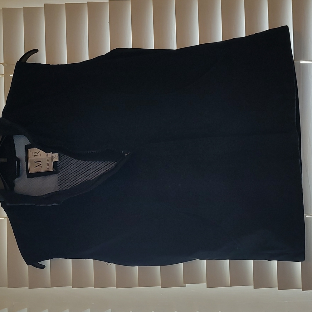 VINTAGE MR Outerwear, Zip Up Cold Weather Vest, Black with Blue Mesh Lining Smal